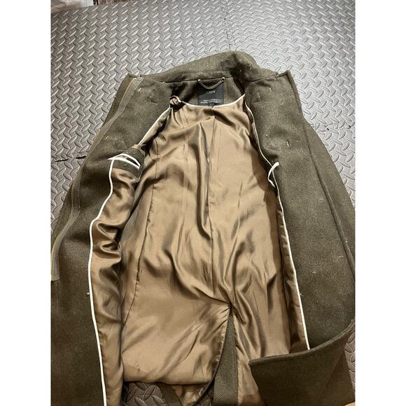 J.CREW Melton Wool Designer Italy Forest Army Green Toggle Long Coat Jacket 0 - Picture 7 of 9
